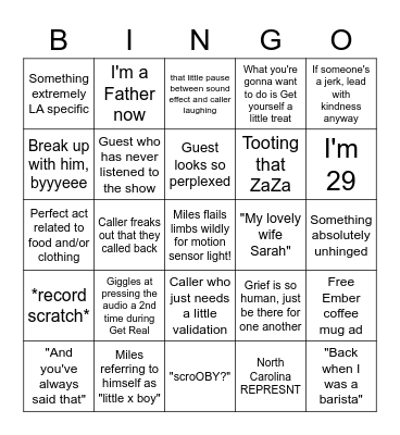 Perfect Person Bingo Card