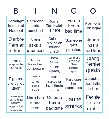 Transfer Orders Bingo Card