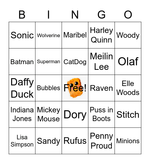 Character Bingo Card