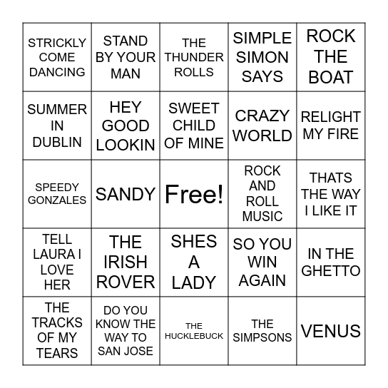 ST PATS Bingo Card