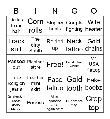 Fight Club Bingo Card