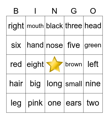 Body Bingo! Bingo Card