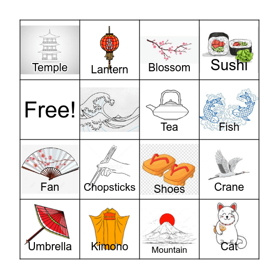 Spring in Japan Bingo Card