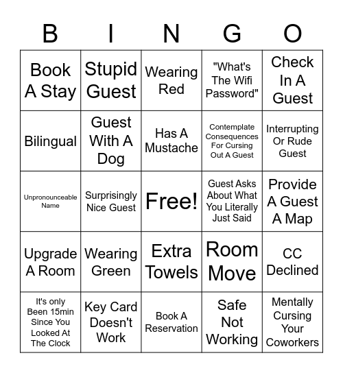 Find That Guest Bingo Card