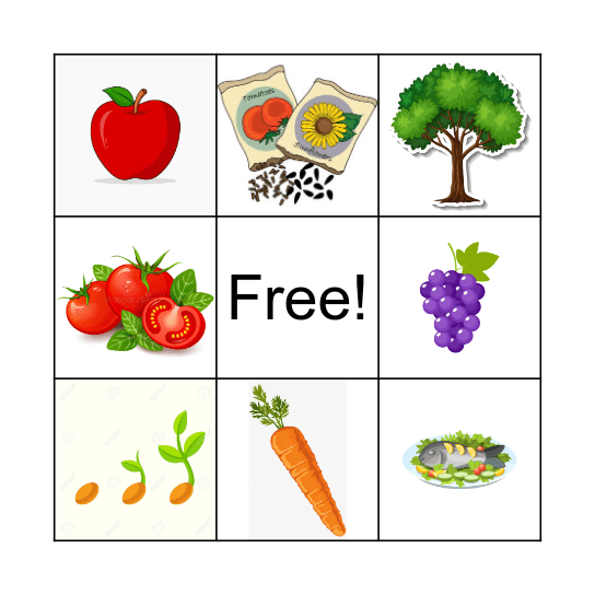 Food Bingo Card