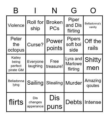🏴‍☠️ Salt and Serpent 🐍 Bingo Card