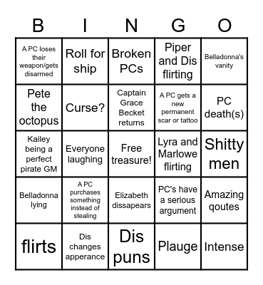 🏴‍☠️ Salt and Serpent 🐍 Bingo Card