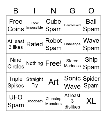 Recent Tab Bingo Card