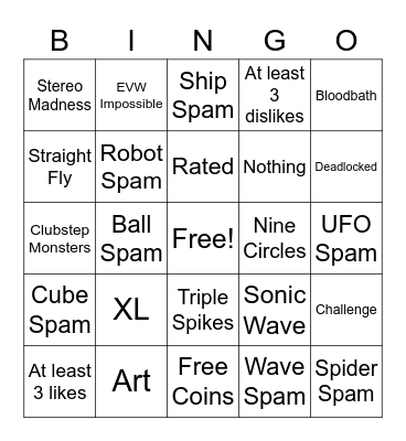 Recent Tab Bingo Card