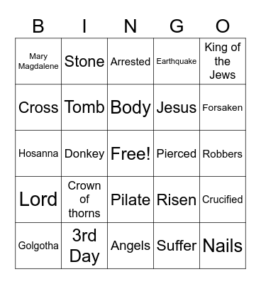 Easter Bingo Card