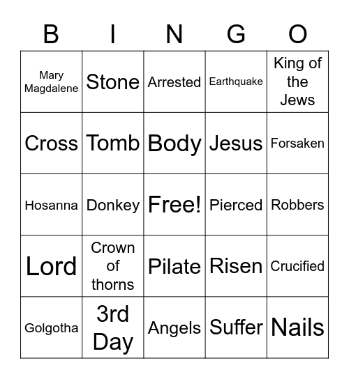 Easter Bingo Card