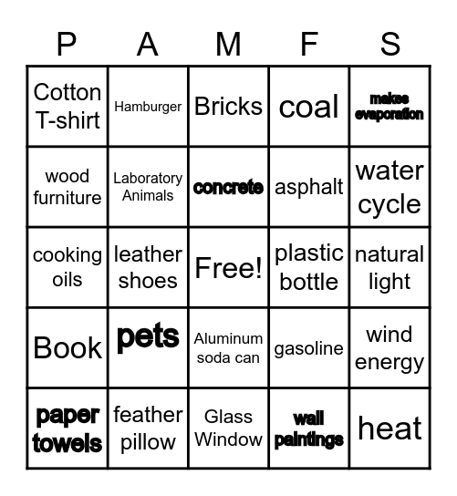 NATURAL RESURCES Bingo Card