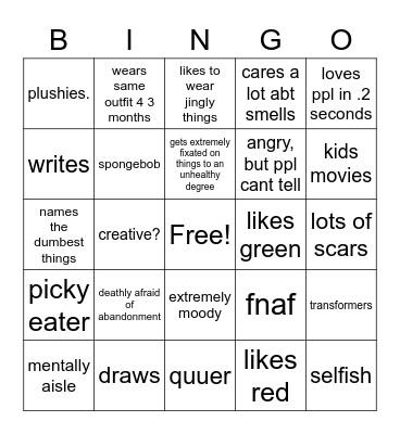 kaz bino Bingo Card