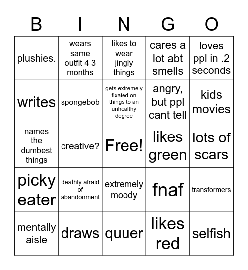 kaz bino Bingo Card