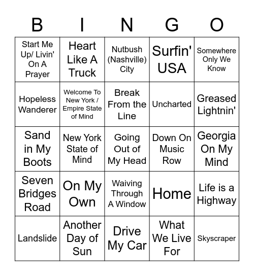 Spring Gala 2023 Bingo Card