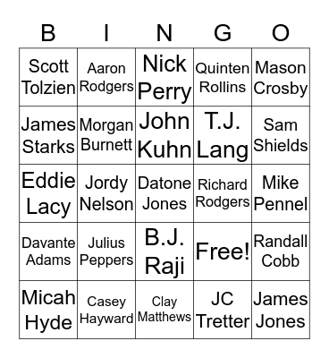 Football Bingo Card