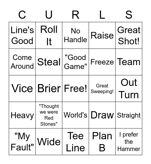 Curling Bingo Card