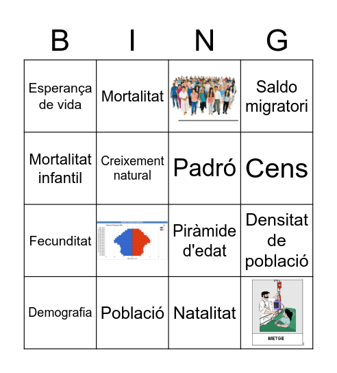 LA POBLACIÓ MUNDIAL Bingo Card