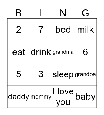 Sign Language Bingo Card