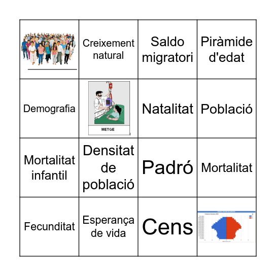 LA POBLACIÓ MUNDIAL Bingo Card