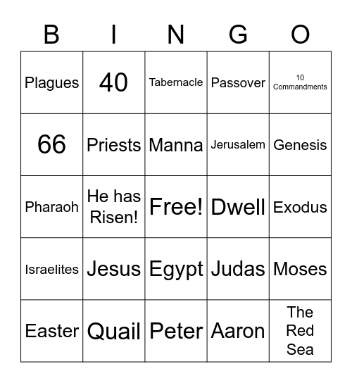 LifeWise Bible Bingo Card