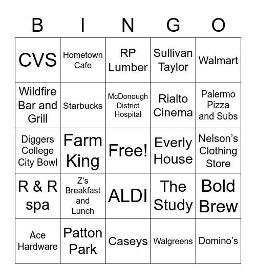 Macomb Bingo Card