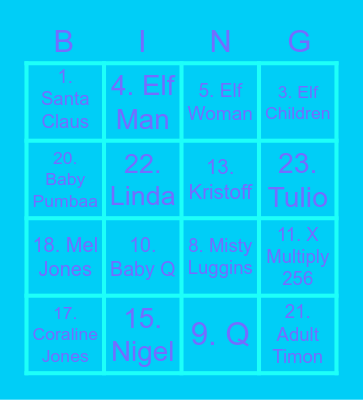 Kiddie Cars Bingo Card