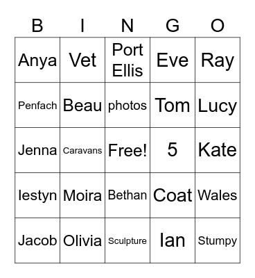 I Let You Go Bingo Card