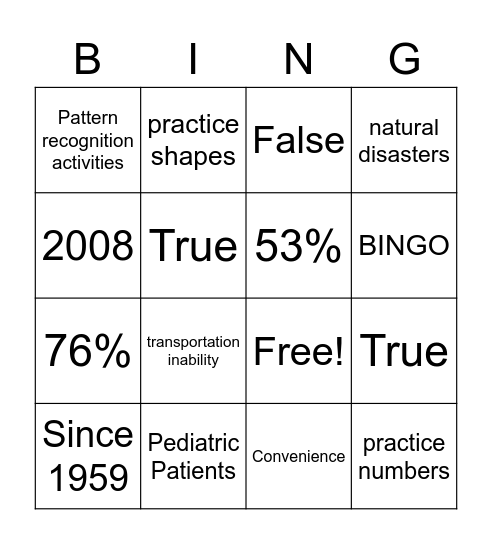 PICO BINGO Card