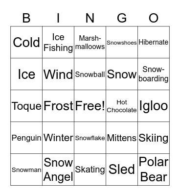Winter Fest Bingo Card