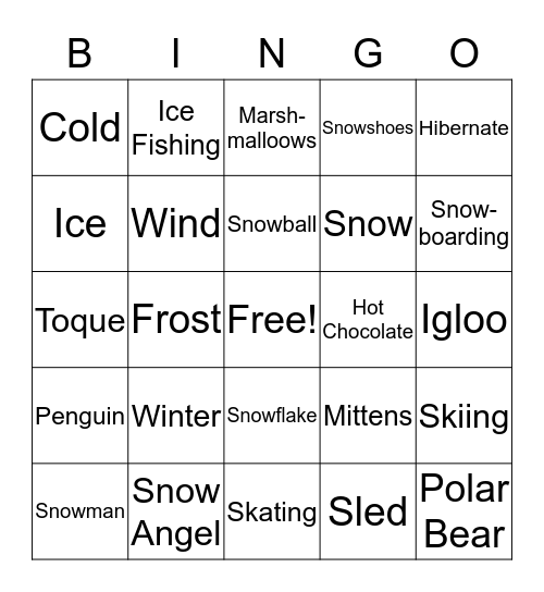 Winter Fest Bingo Card