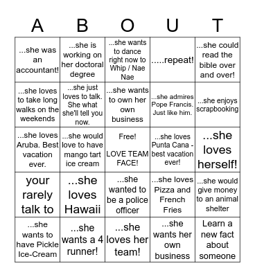 TEAM BUILDING  Bingo Card