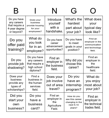 2023 KBR Career Fair Bingo Card