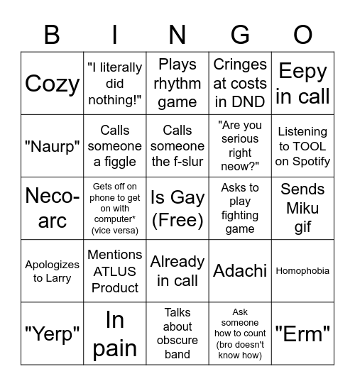Bim Bingo Card
