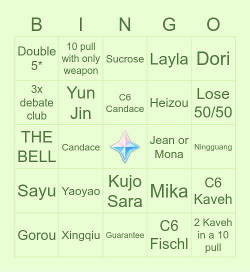 Baizhu Bingo Card