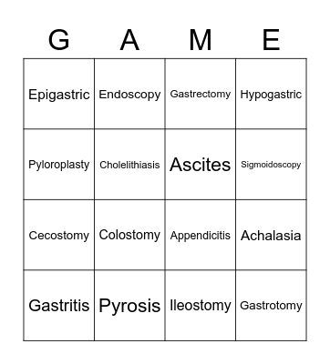 Bingo but with 4 letters Bingo Card