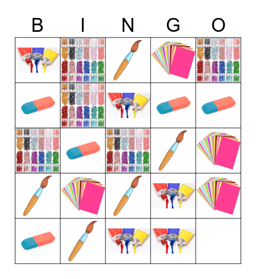 Art materials Bingo Card