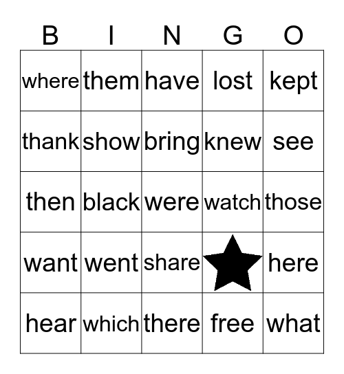 Group 3 Bingo Card