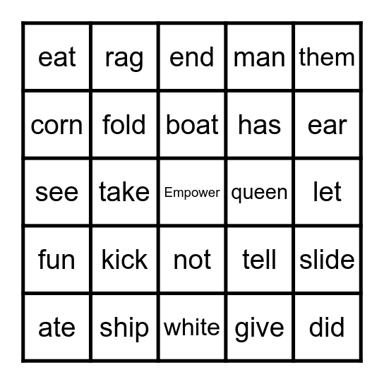 Peeling Off Bingo Card