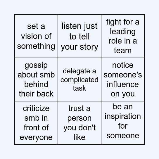 Leadership Bingo. Have you ever? Bingo Card