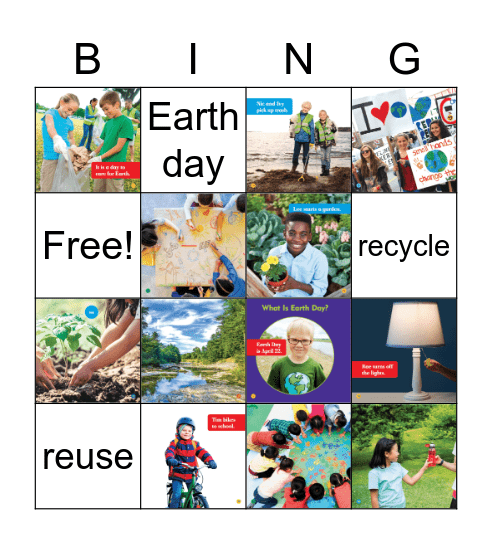 Earth Day Bingo Card