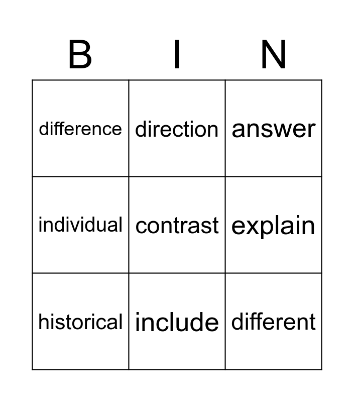 vocab-list-1-bingo-card