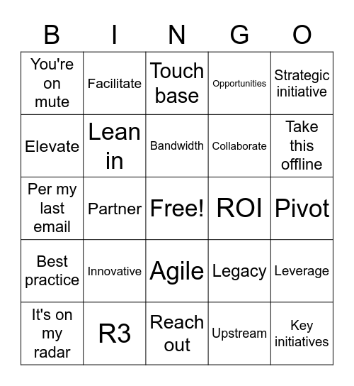 FBS Corporate Bingo Card