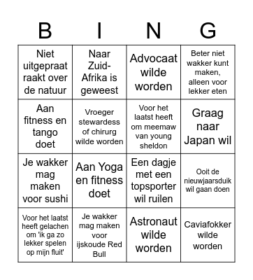 Zoek een collega die Bingo Card