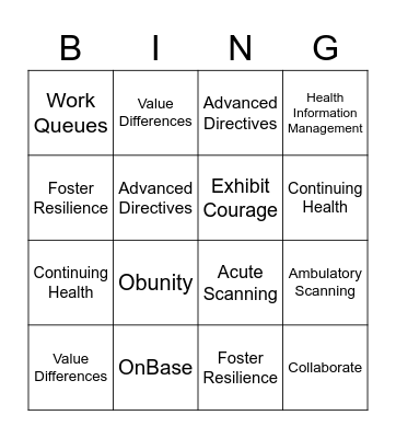 HIM BINGO Card