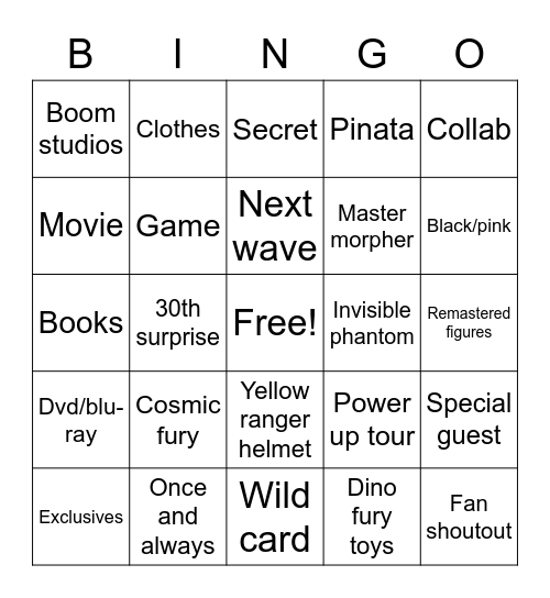 Fanstream Bingo Card