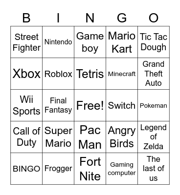 GAME ON BINGO Card