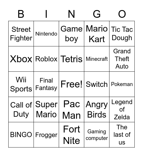 GAME ON BINGO Card