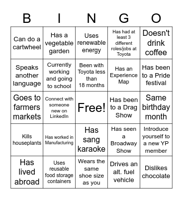 TERRA, Spectrum & YP Networking Bingo Card