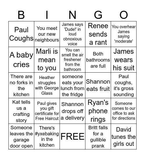 The Two Twenty Bingo Card